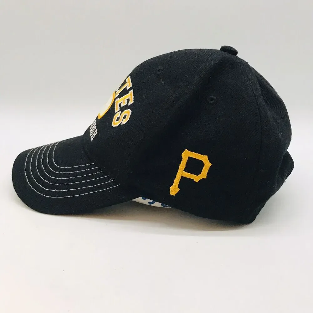 Pittsburgh Pirates MLB Logo Baseball Cap Fan Favorite Black Gold Strapback Hat
